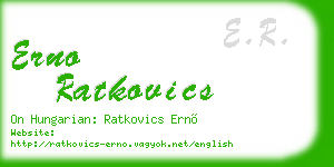 erno ratkovics business card
